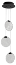Luminaria decorativa colgante de LED integrado 3×3.3 W, CCT 30-35-4000K, 120‑277V. Dimeable. Damp Location